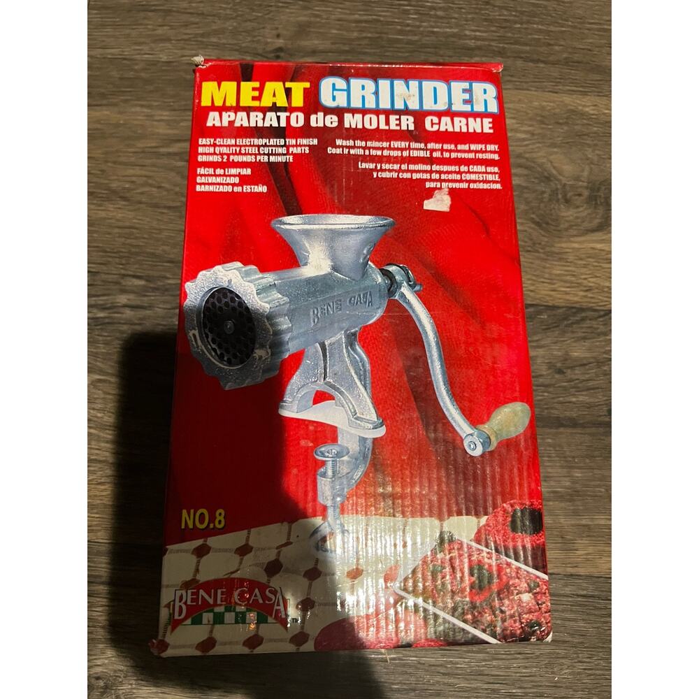 Vintage Bene Casa No. 8 Table Mount Professional Meat Grinder Large